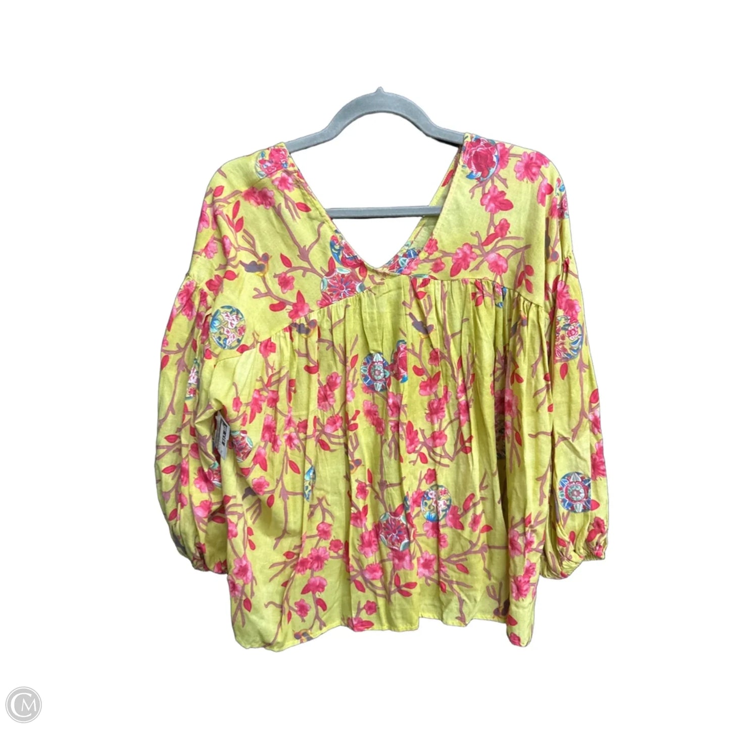 Top 3/4 Sleeve By Bucketlist In Floral Print, Size: M