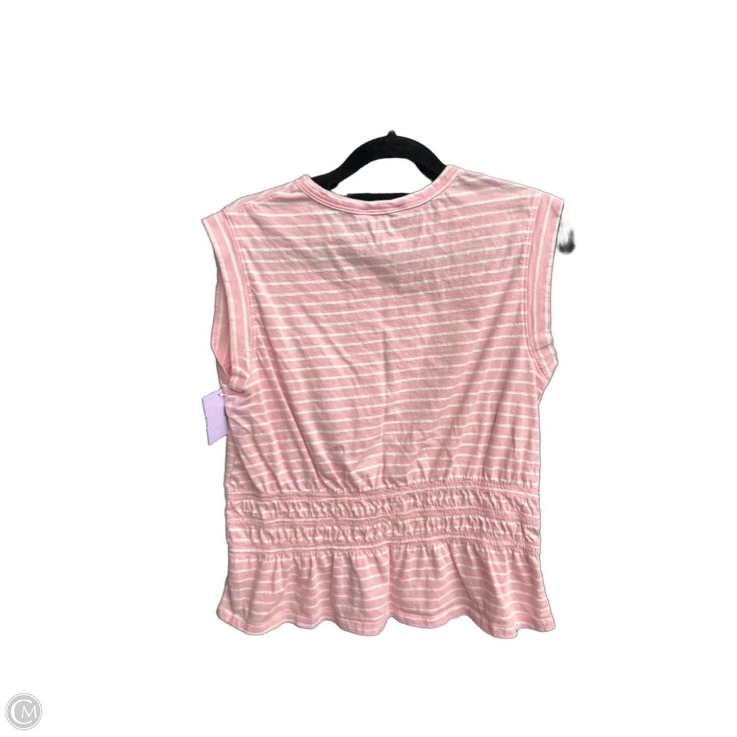 Top Sleeveless By Time And Tru In Pink & White, Size: M