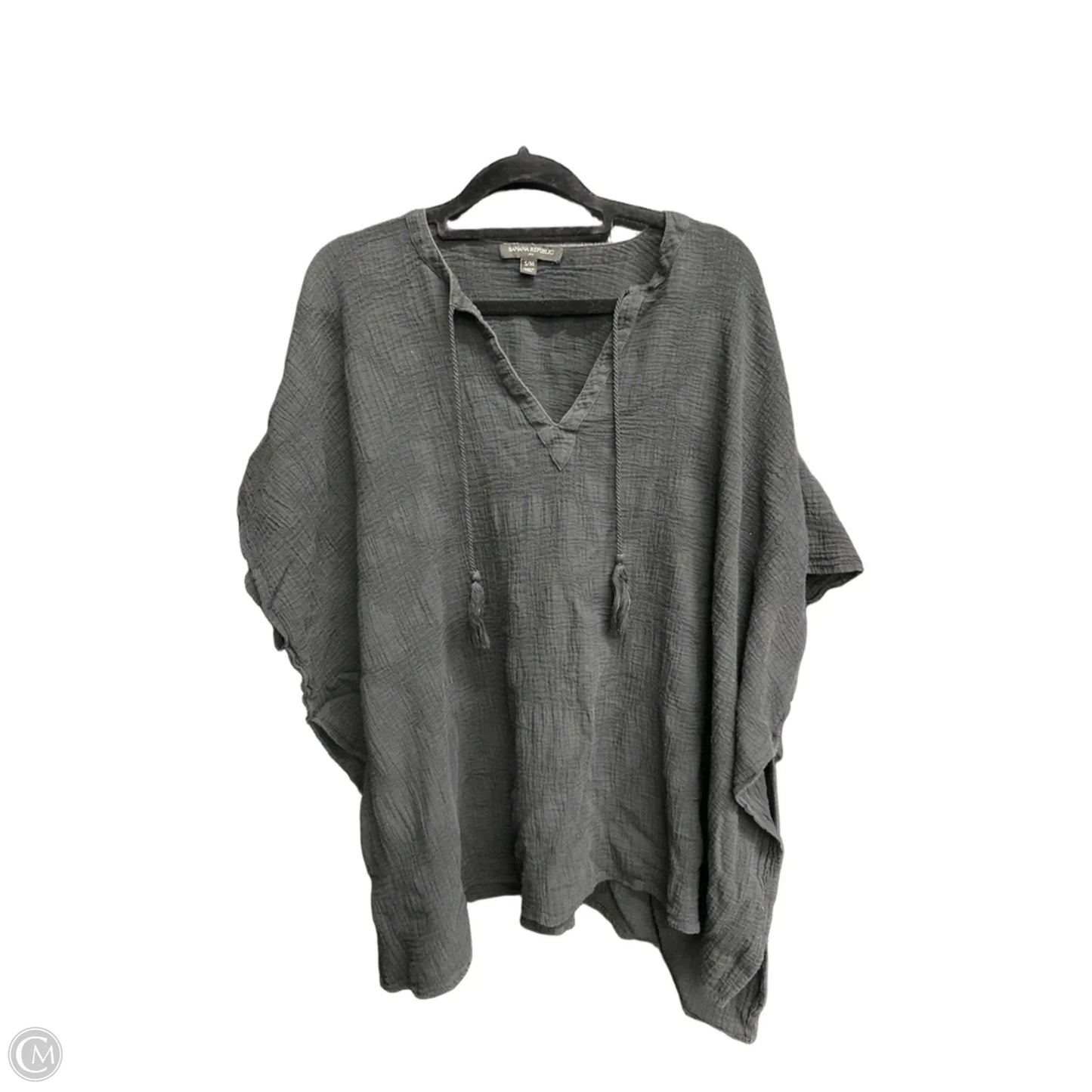 Top Short Sleeve By Banana Republic In Black, Size: S