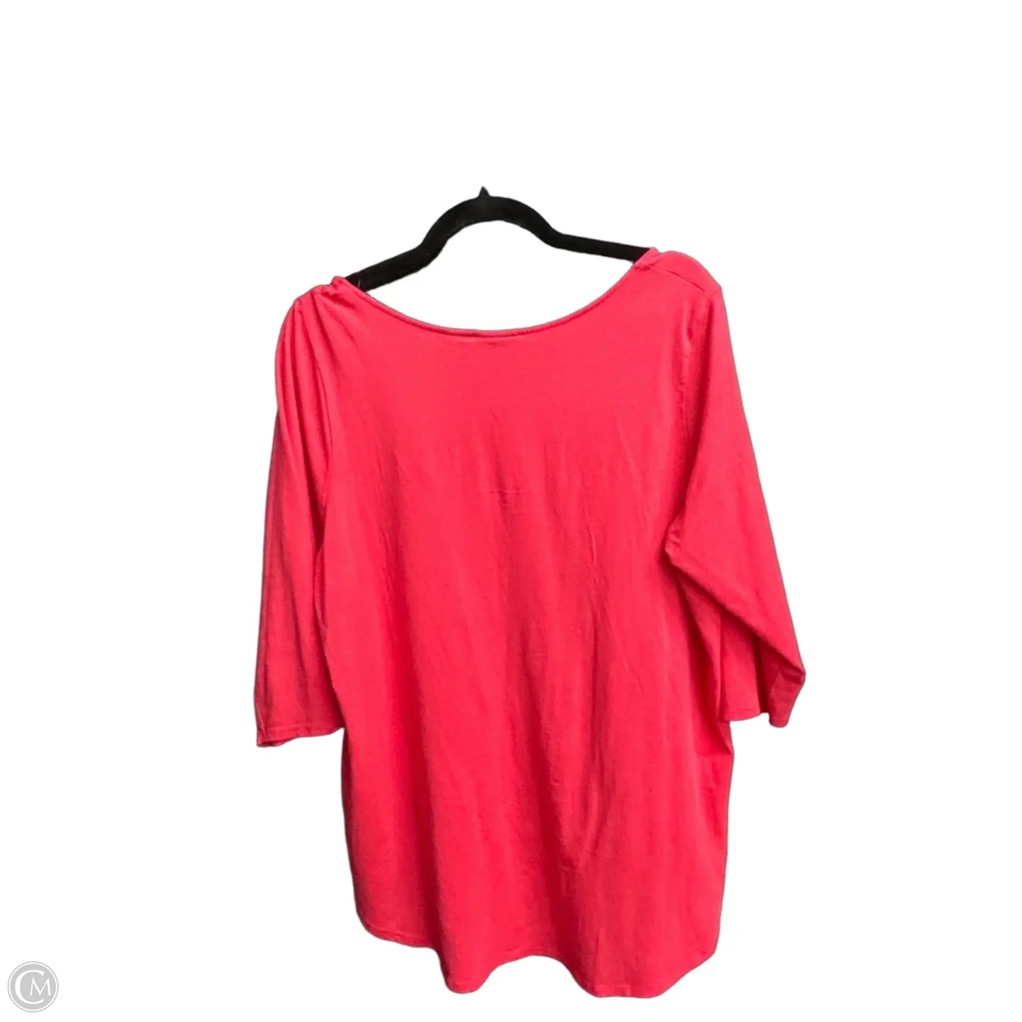 Top 3/4 Sleeve Basic By Tahari In Pink, Size: Xl