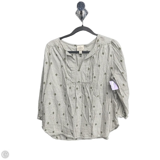 Top 3/4 Sleeve By St Johns Bay In Striped Pattern, Size: S