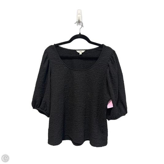 Top Short Sleeve By Terra & Sky In Black, Size: Xl