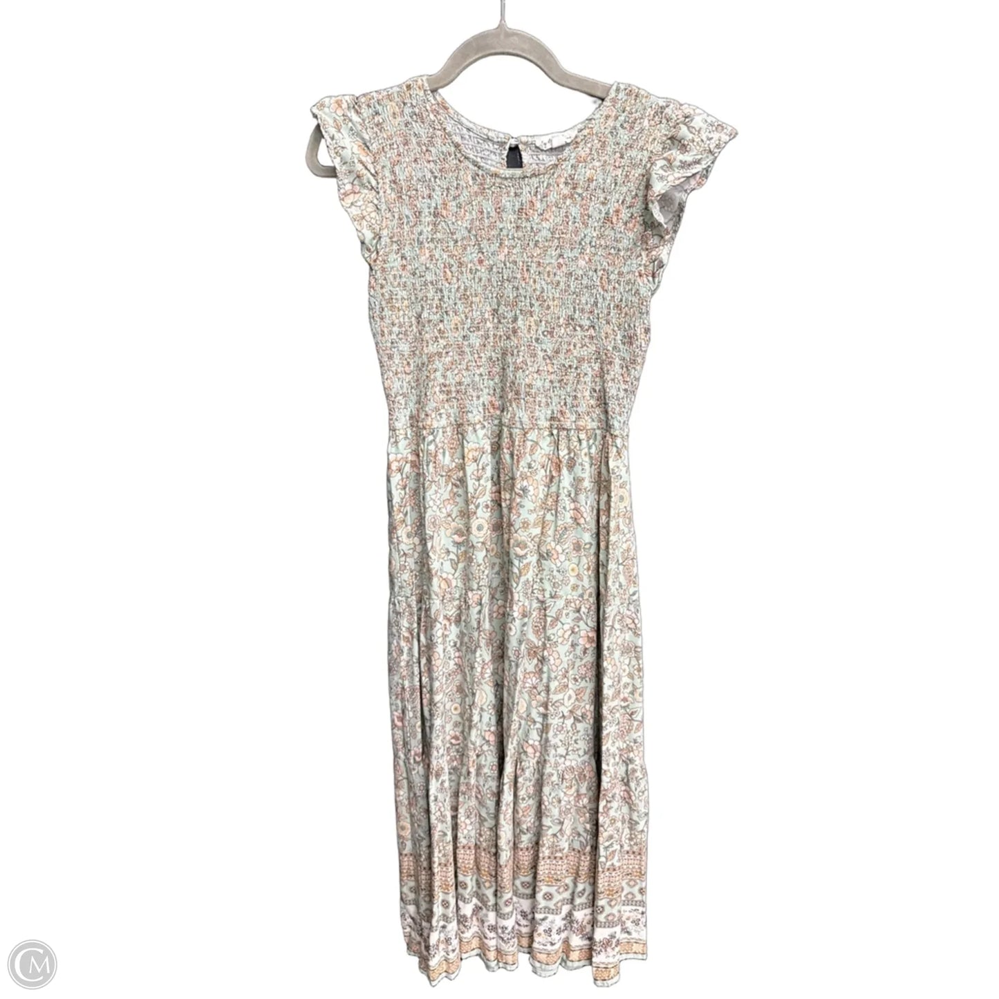 Dress Casual Midi By By The River In Floral Print, Size: L
