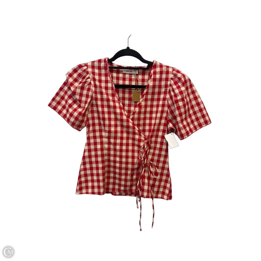 Top Short Sleeve By Mod Ref In Plaid Pattern, Size: S