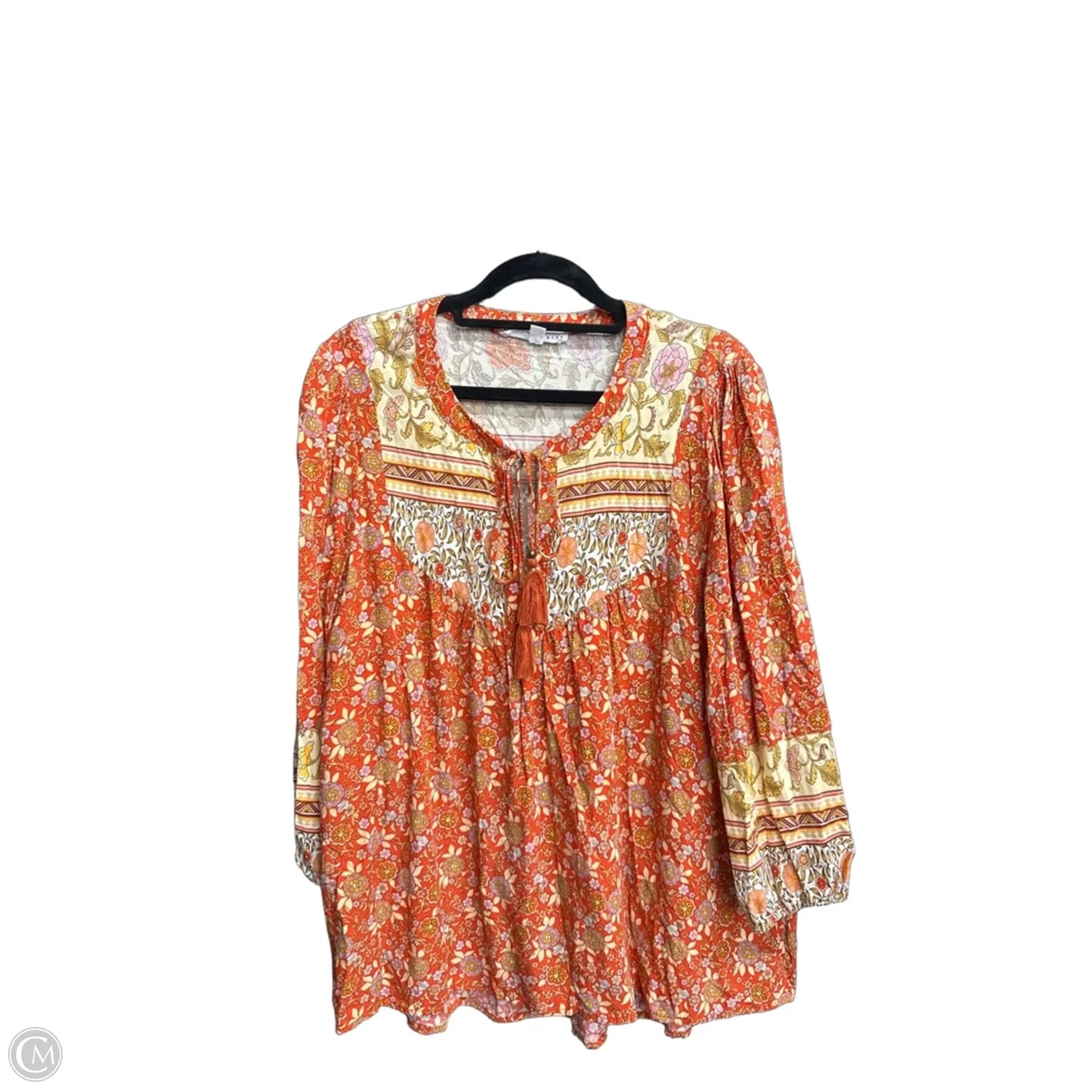Top 3/4 Sleeve By Jane And Delancey In Floral Print, Size: L