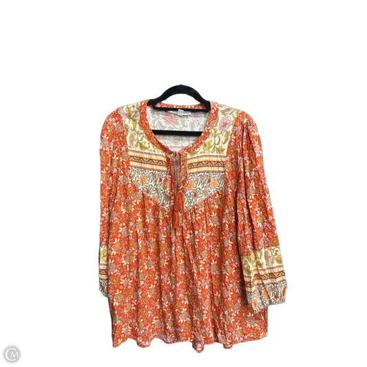 Top 3/4 Sleeve By Jane And Delancey In Floral Print, Size: L