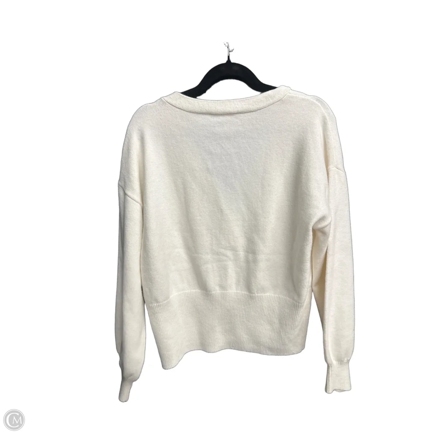 Sweater Cardigan By Loft In Cream, Size: M