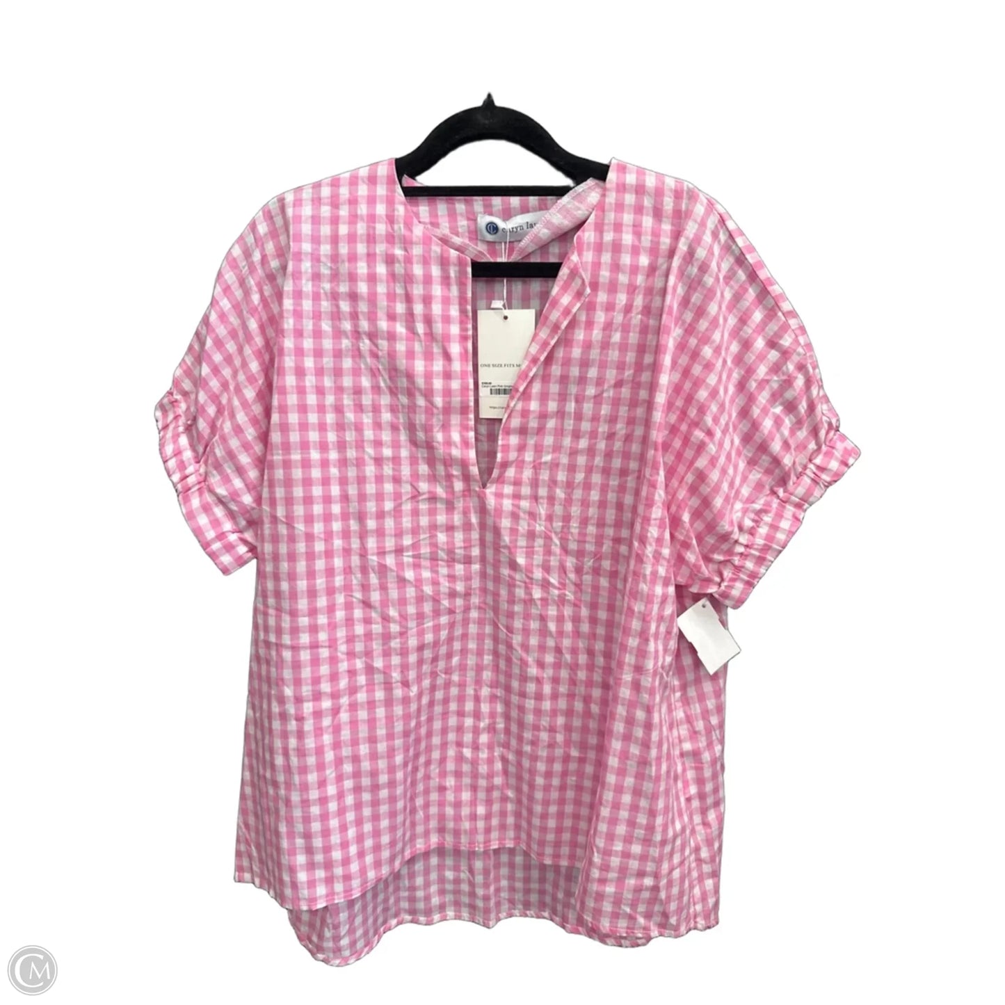 Top Short Sleeve By Clothes Mentor In Plaid Pattern, Size: Osfm