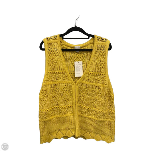 Vest Sweater By A New Day In Yellow, Size: 2x