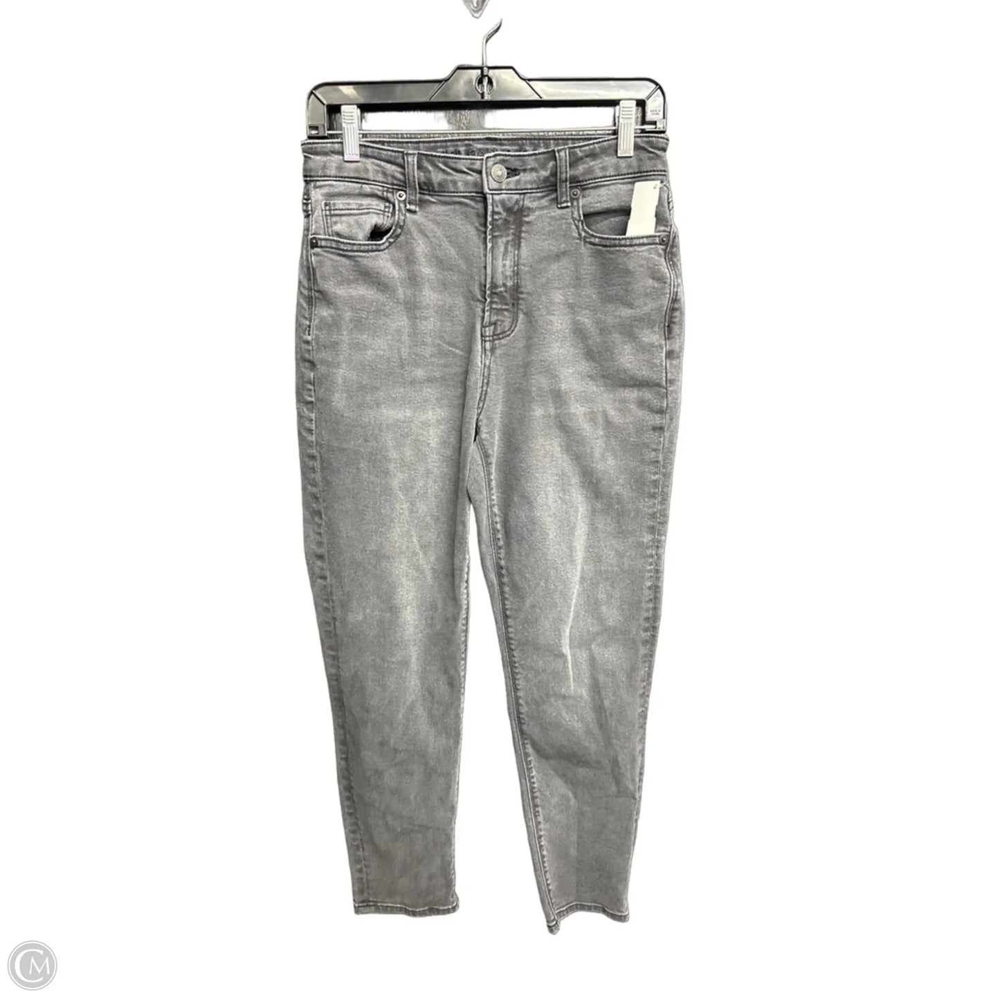 Jeans Boyfriend By American Eagle In Black Denim, Size: 4