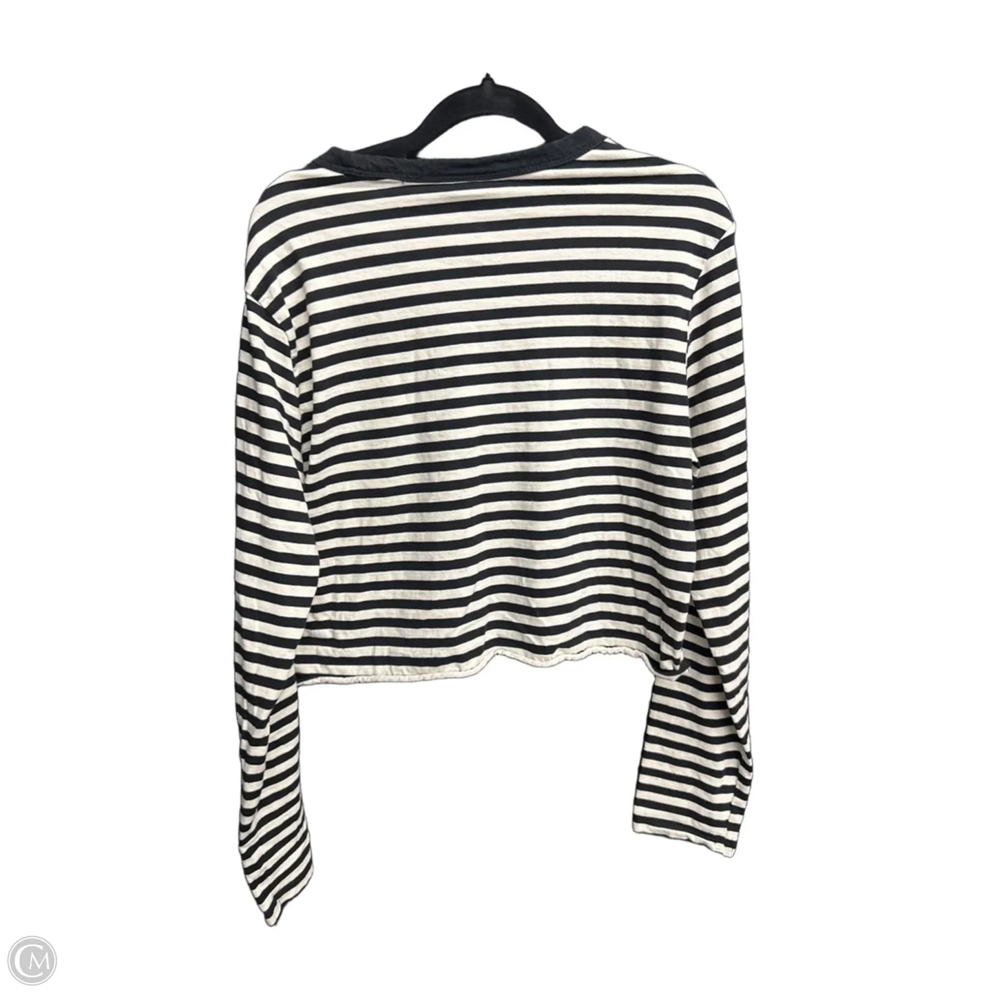 Top Long Sleeve Basic By H&m In Striped Pattern, Size: M