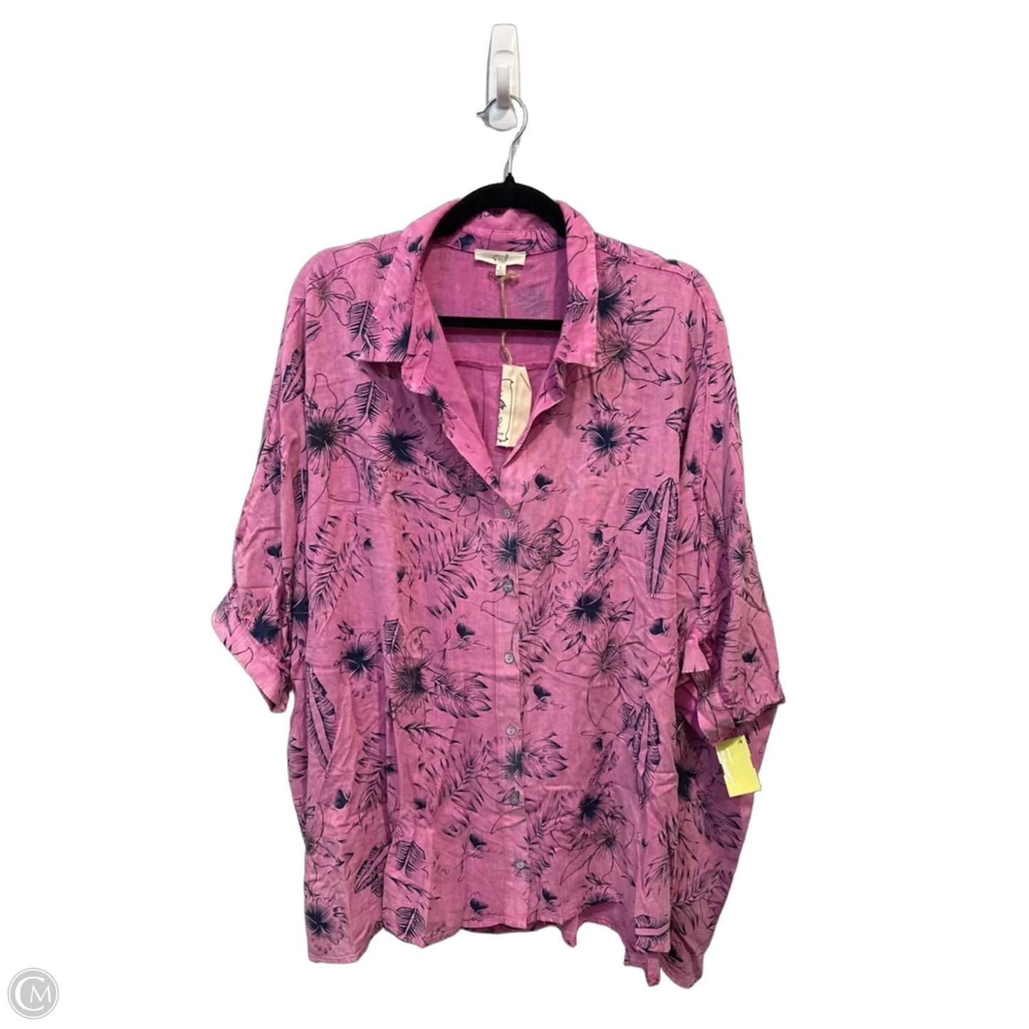Top Short Sleeve By Easel In Floral Print, Size: L