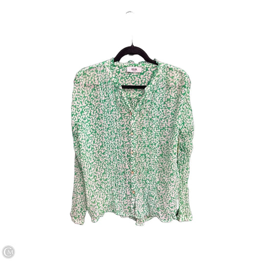 Top Long Sleeve By Clothes Mentor In Green & White, Size: S
