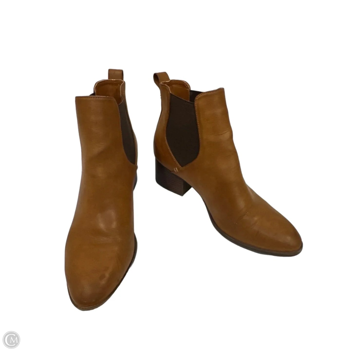 Boots Ankle Heels By Loft In Brown, Size: 8