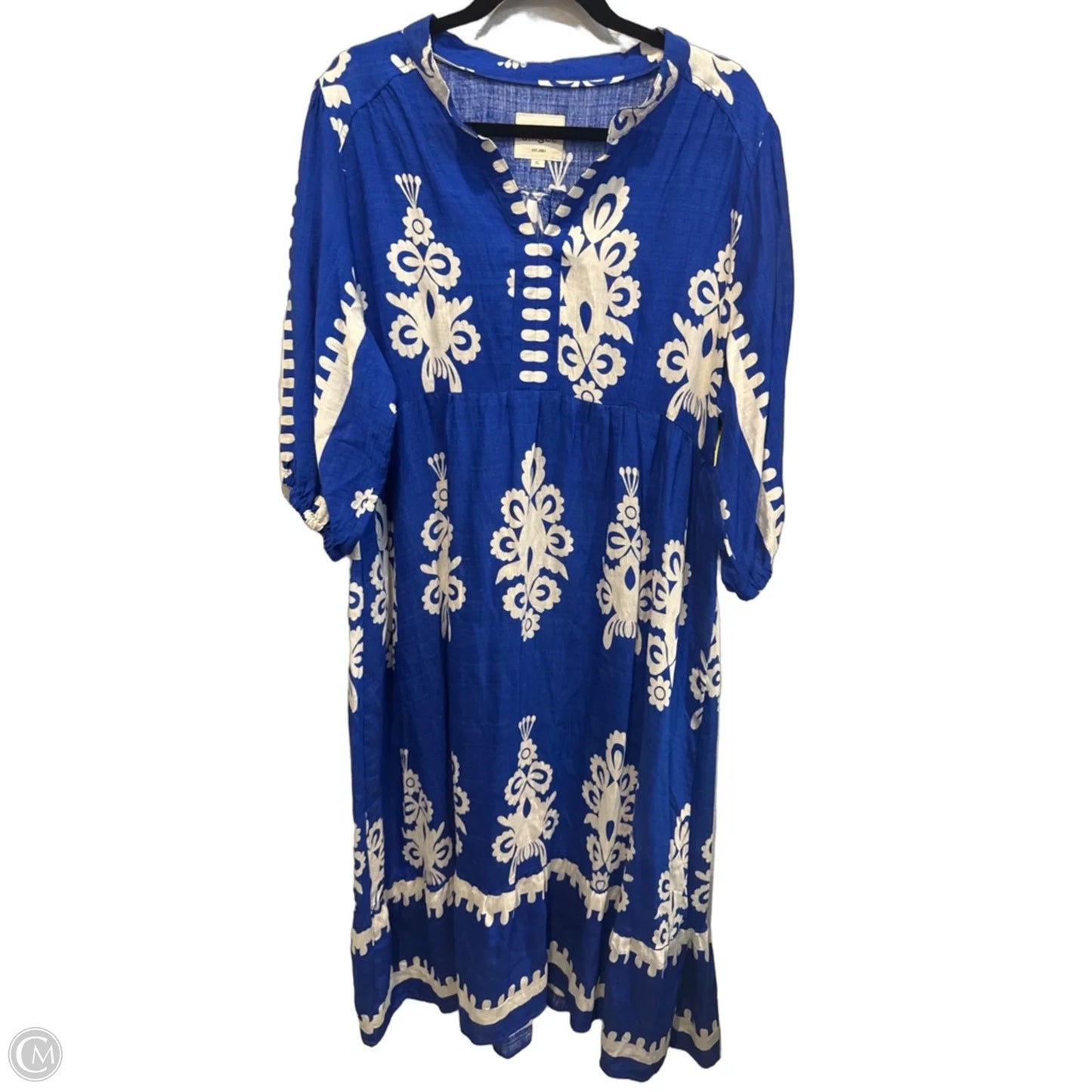 Dress Casual Maxi By Umgee In Blue & White, Size: Xl