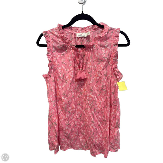 Top Sleeveless By Vineyard Vines In Floral Print, Size: M