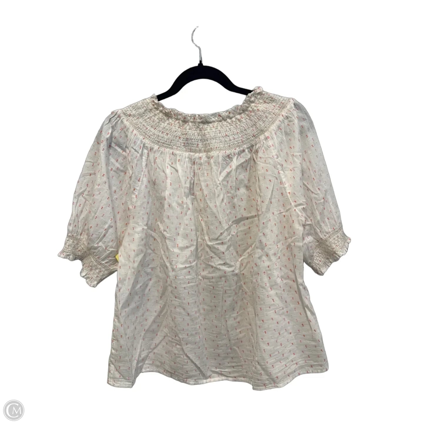 Top Short Sleeve By Loft In White, Size: M