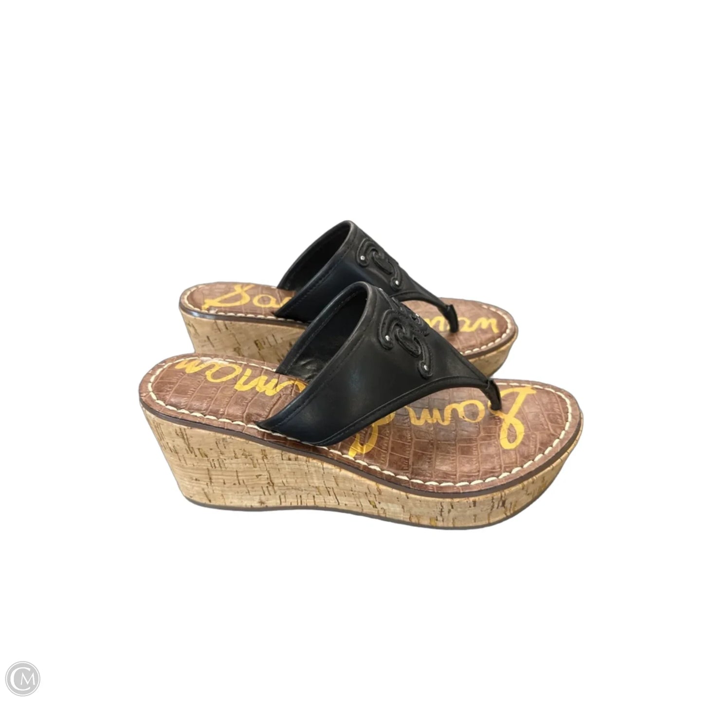 Sandals Heels Block By Sam Edelman In Black & Brown, Size: 6