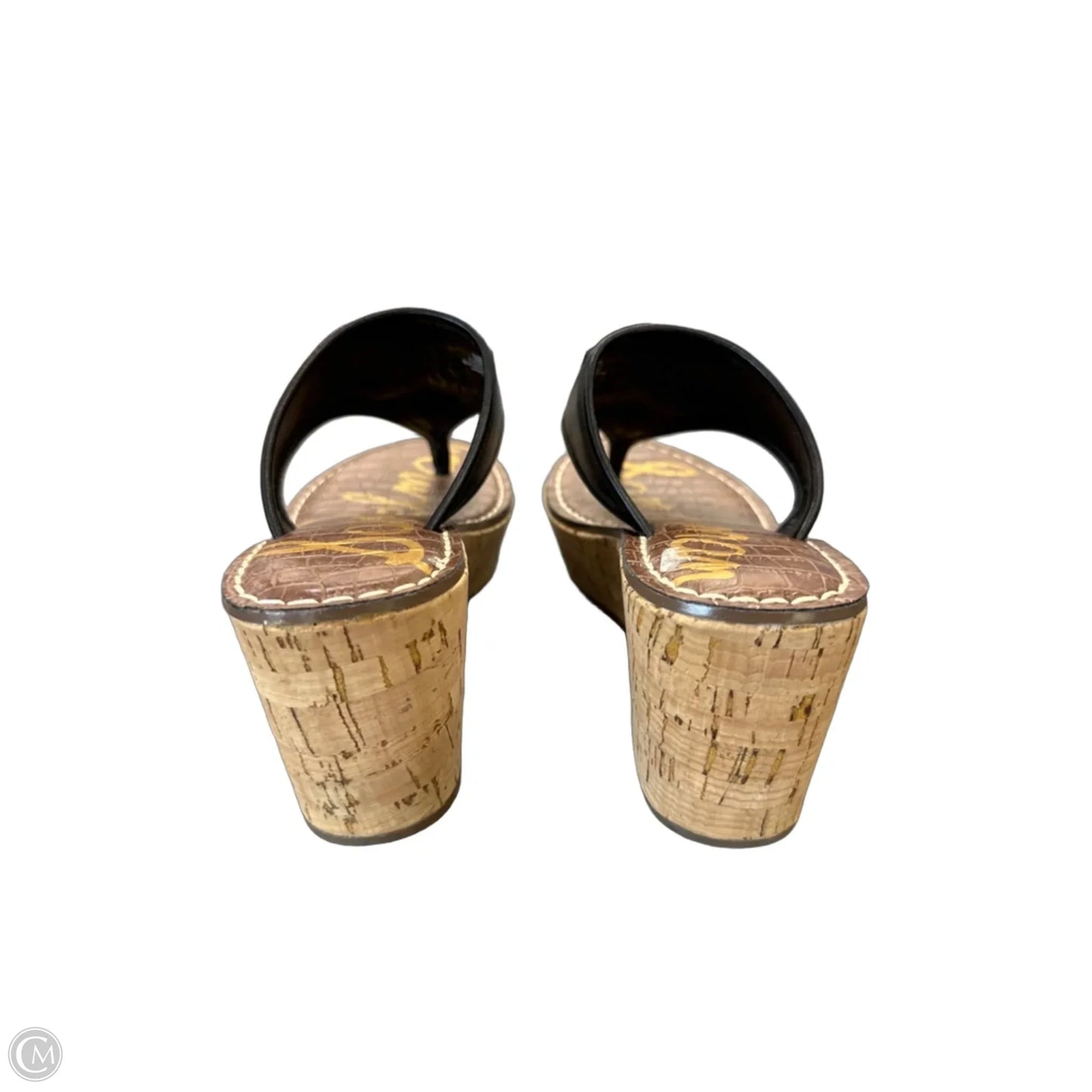 Sandals Heels Block By Sam Edelman In Black & Brown, Size: 6