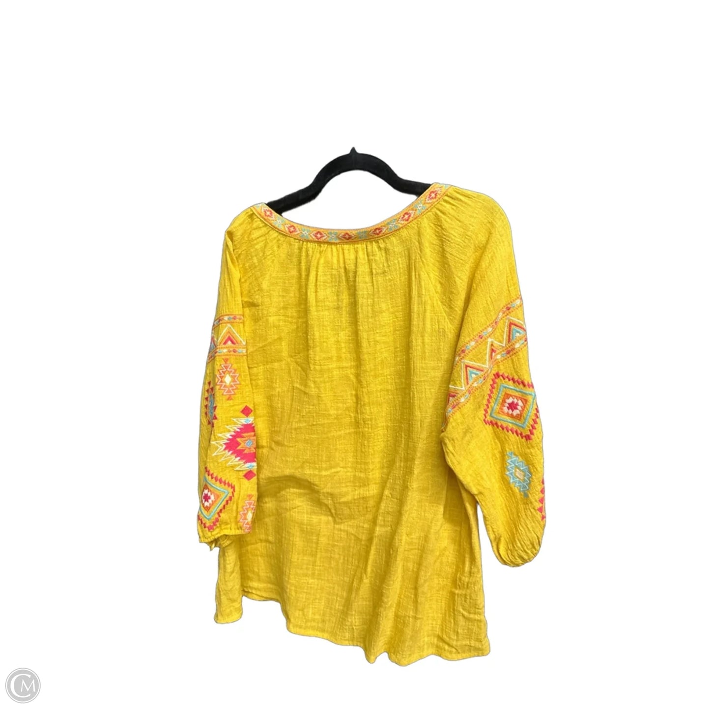 Top Long Sleeve By Savanna Jane In Yellow, Size: 2x