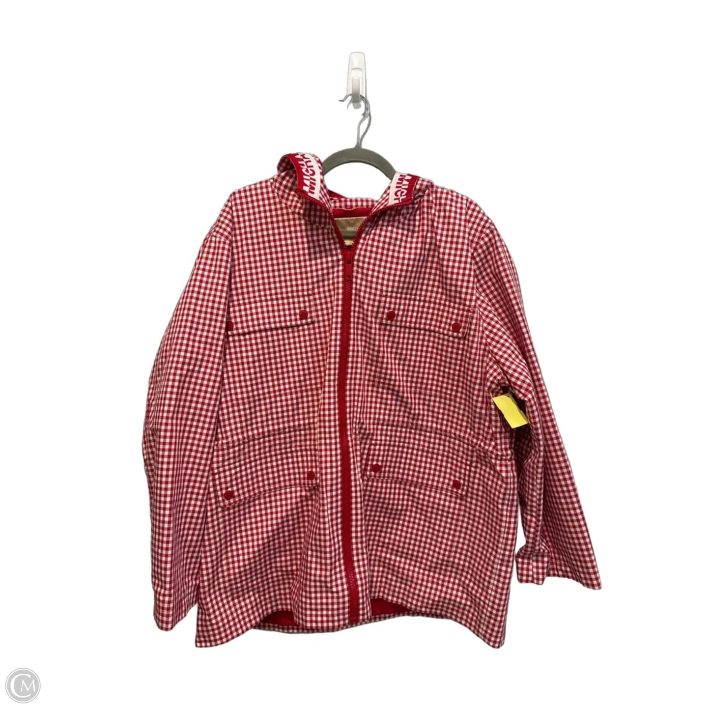 Coat Raincoat By Michael By Michael Kors In Red & White, Size: Xl