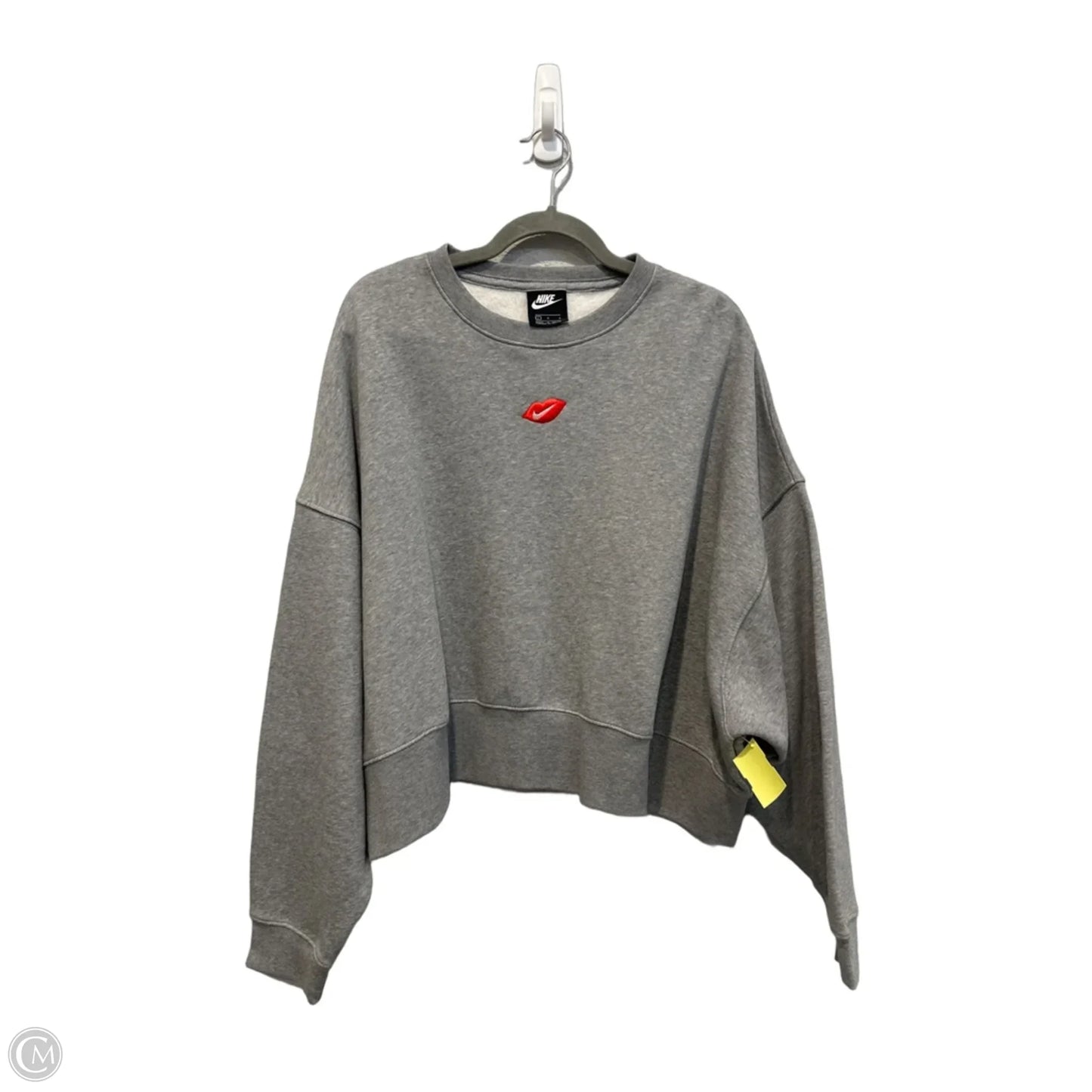 Sweatshirt Crewneck By Nike In Grey, Size: L