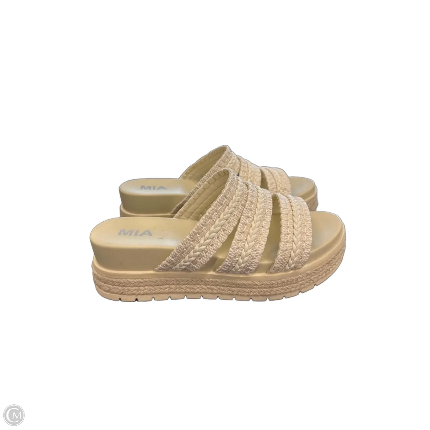 Sandals Heels Block By Mia In Cream, Size: 8