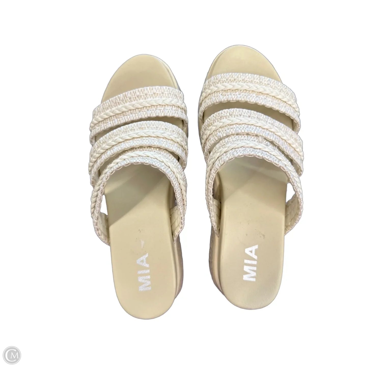 Sandals Heels Block By Mia In Cream, Size: 8