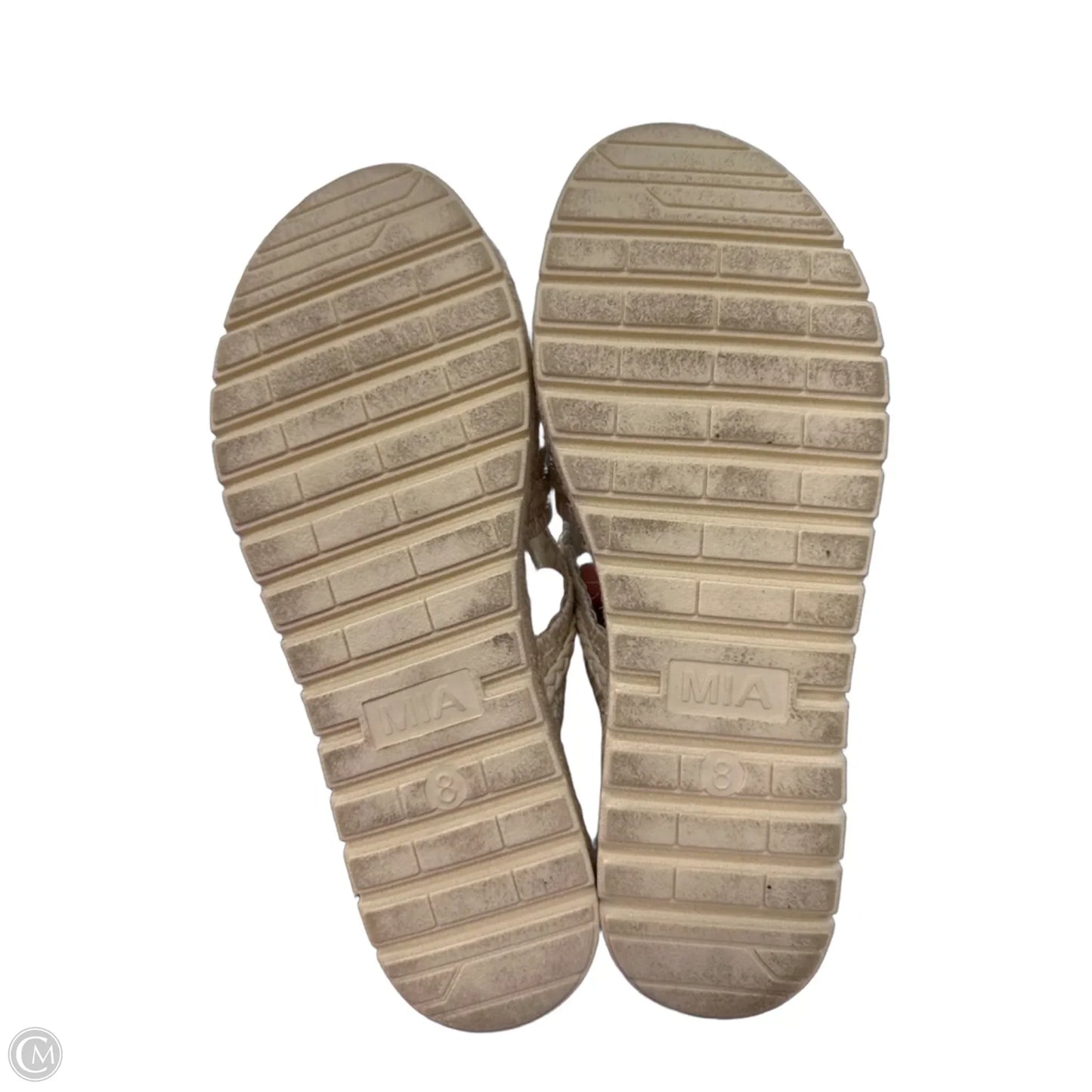 Sandals Heels Block By Mia In Cream, Size: 8