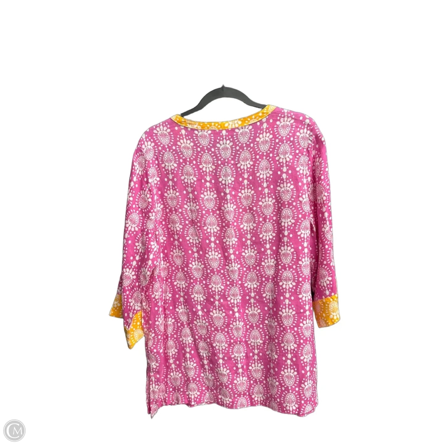 Top Long Sleeve By Sigrid Olsen In Orange & Pink, Size: L