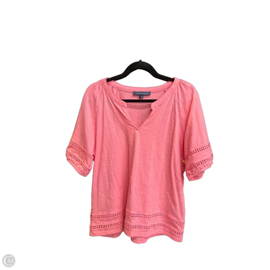 Top Short Sleeve By Tommy Hilfiger In Pink, Size: L