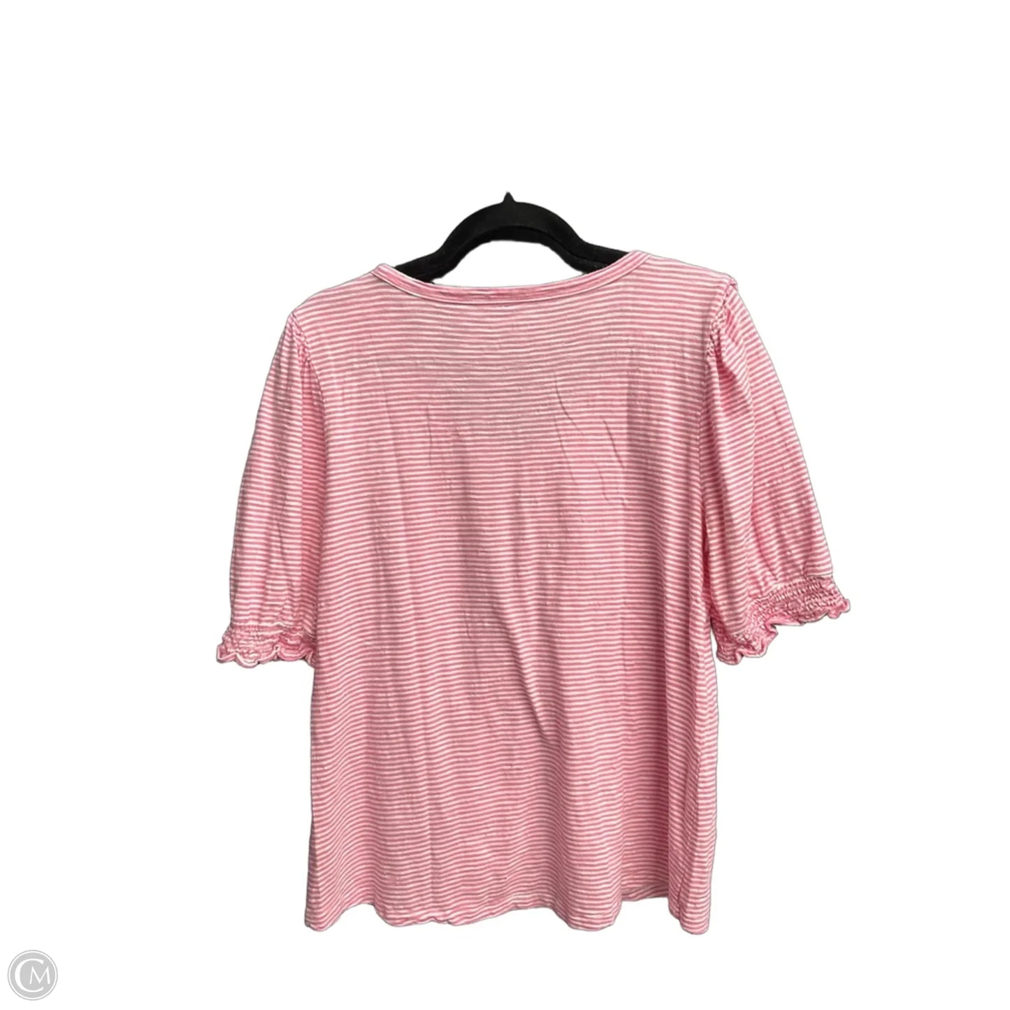 Top Short Sleeve By Talbots In Striped Pattern, Size: L