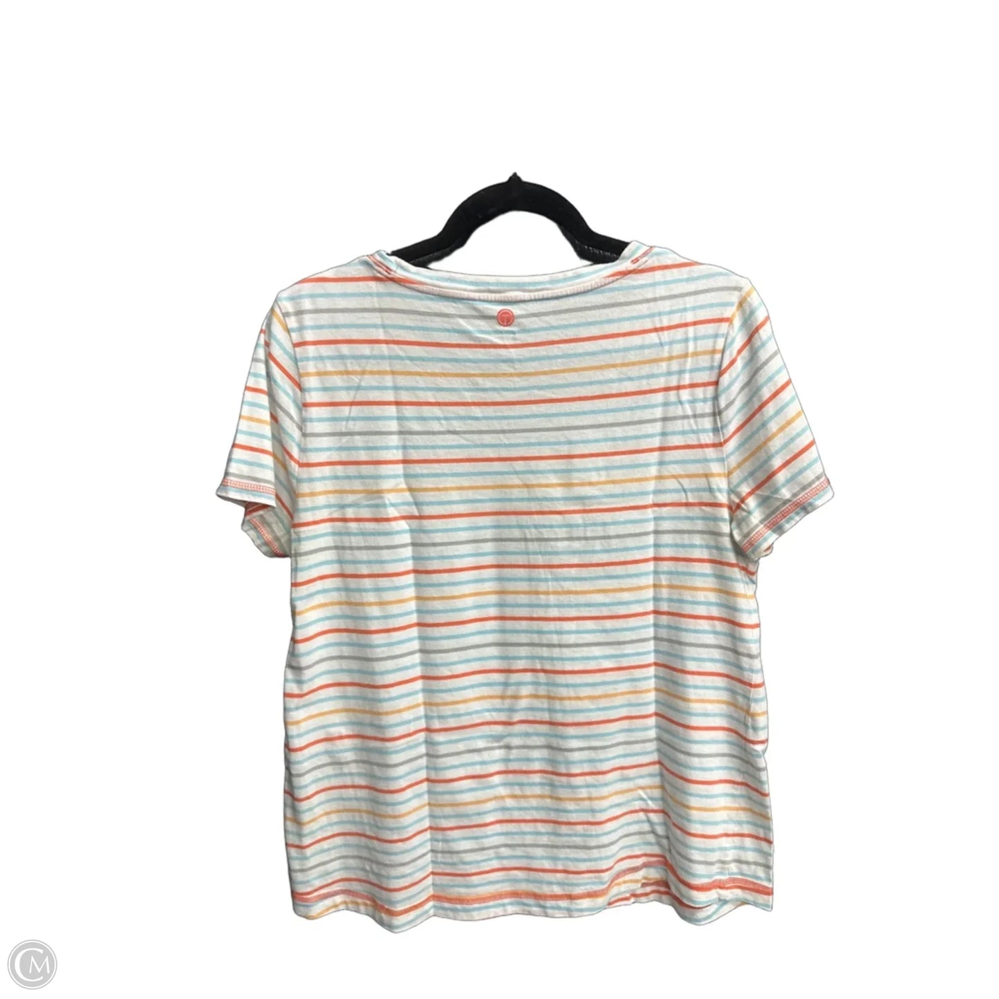 Top Short Sleeve Basic By Talbots In Striped Pattern, Size: L