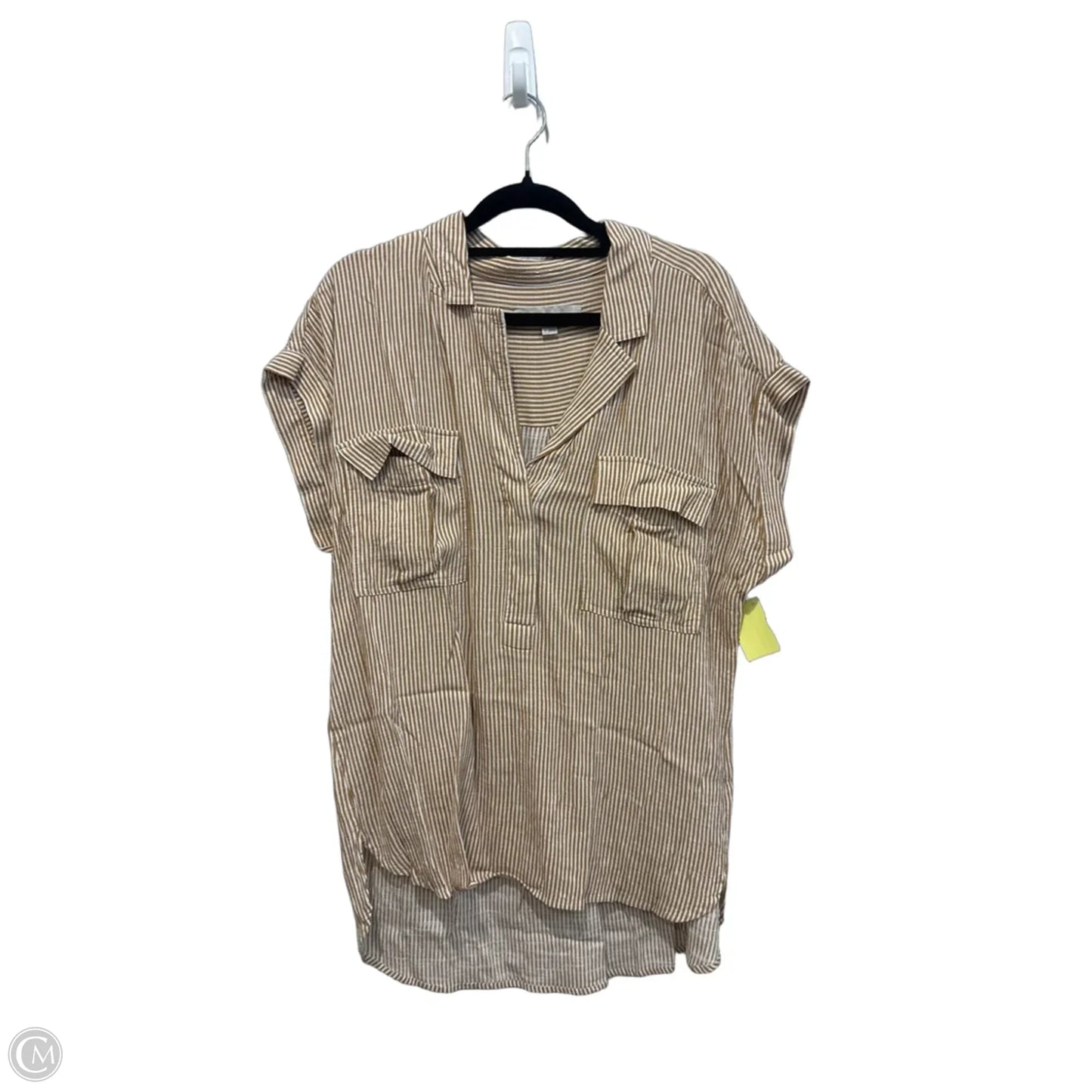 Top Short Sleeve By Loft In Striped Pattern, Size: M