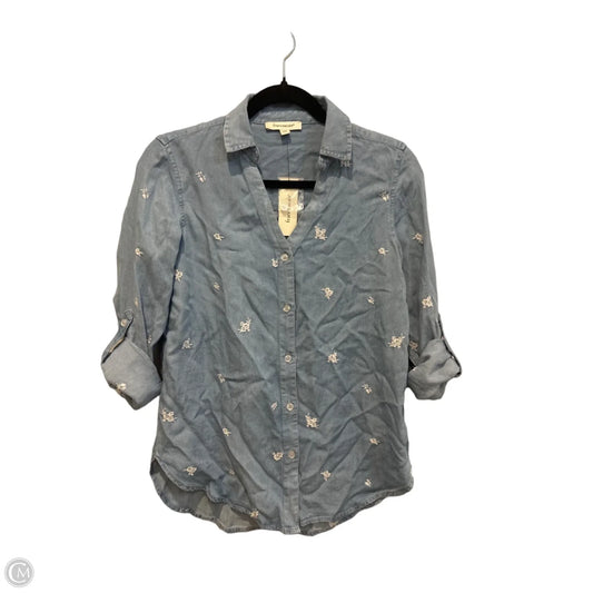 Top Long Sleeve By Francesca’s In Blue Denim, Size: Xs