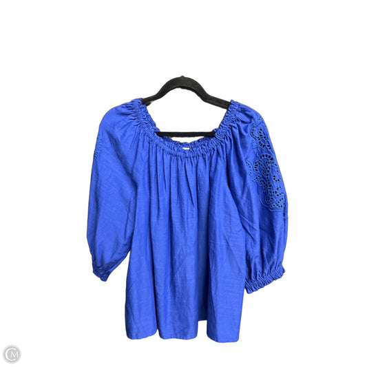 Top 3/4 Sleeve By Knox Rose In Blue, Size: M