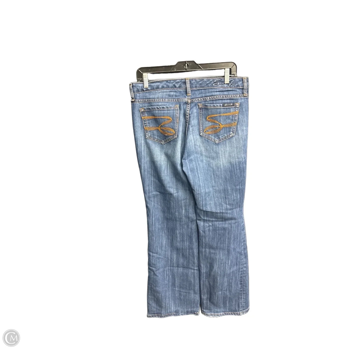 Jeans Flared By Seven 7 In Blue Denim, Size: 8