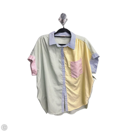 Top Short Sleeve By Jodifl In Striped Pattern, Size: M