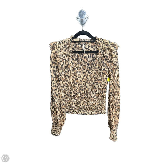 Top Long Sleeve By Free People In Animal Print, Size: M
