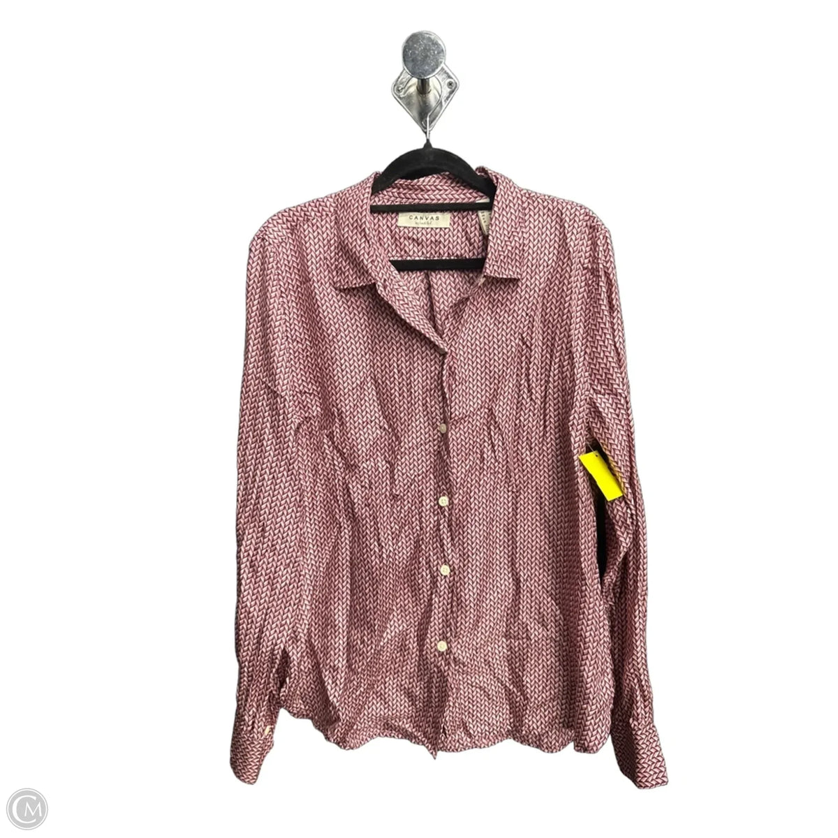 Top Long Sleeve By Canvas In Geometric Pattern, Size: L