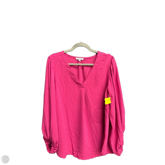 Top Long Sleeve By White Birch In Pink, Size: M