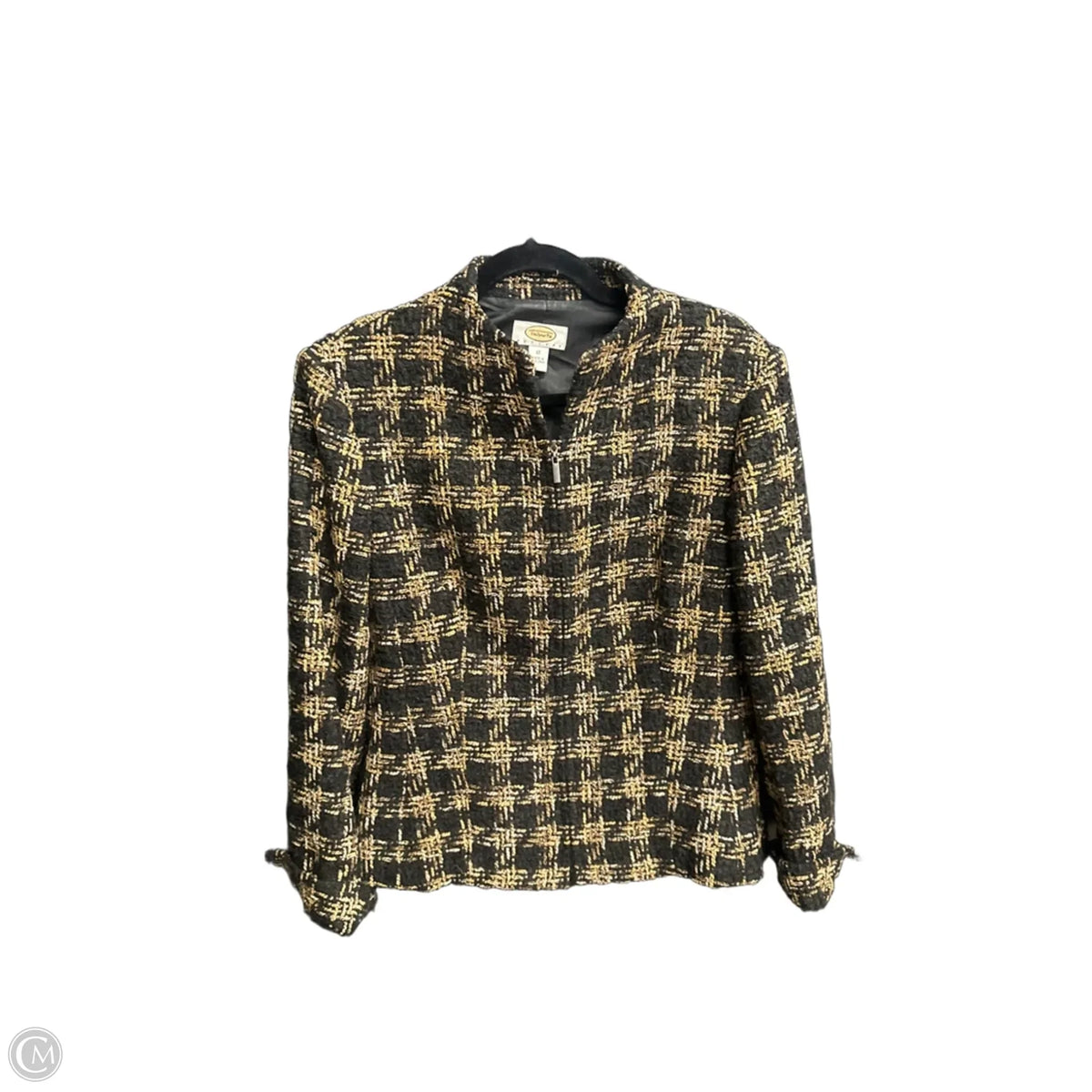 Blazer By Talbots In Black & Tan, Size: L
