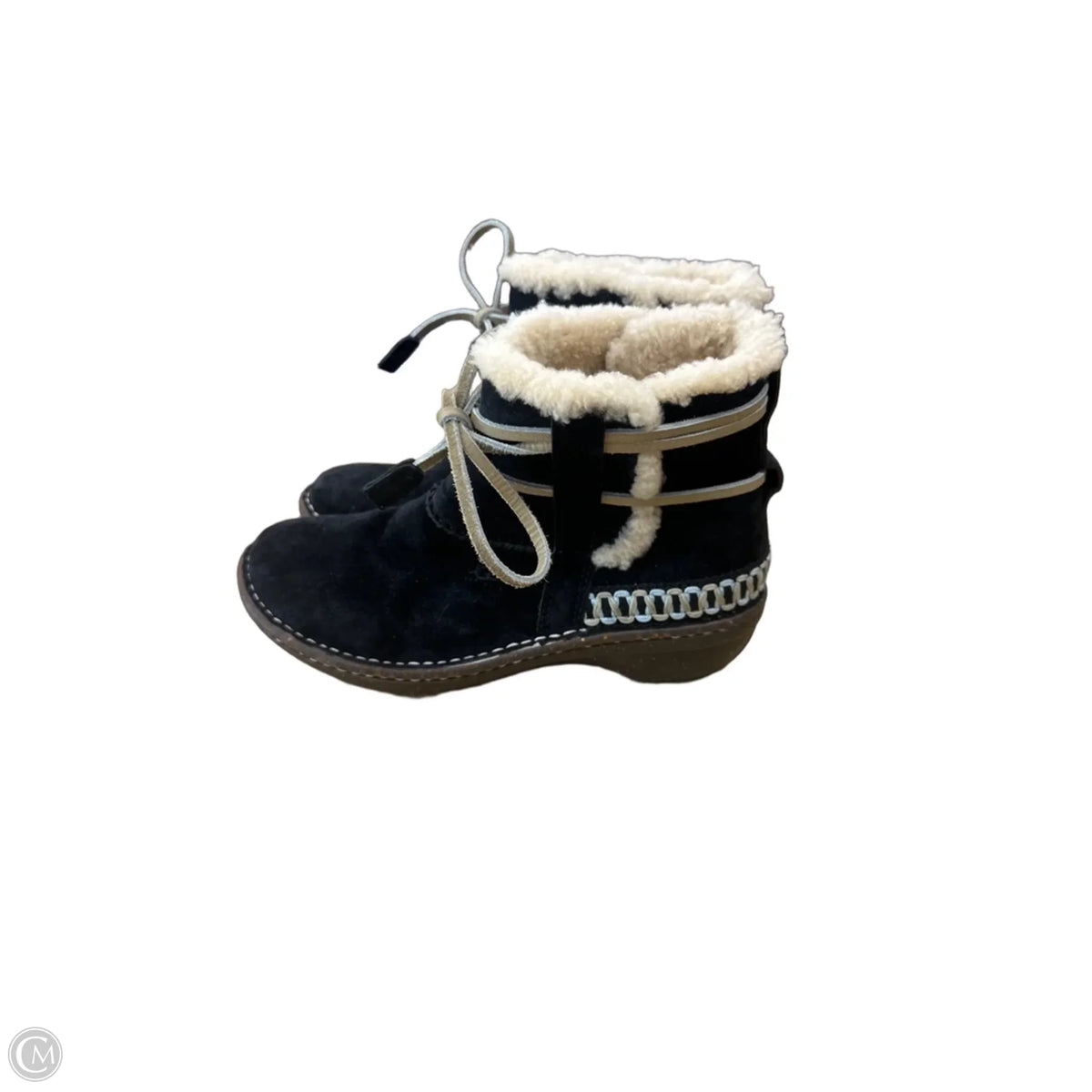 Boots Designer By Ugg In Black & Cream, Size: 7