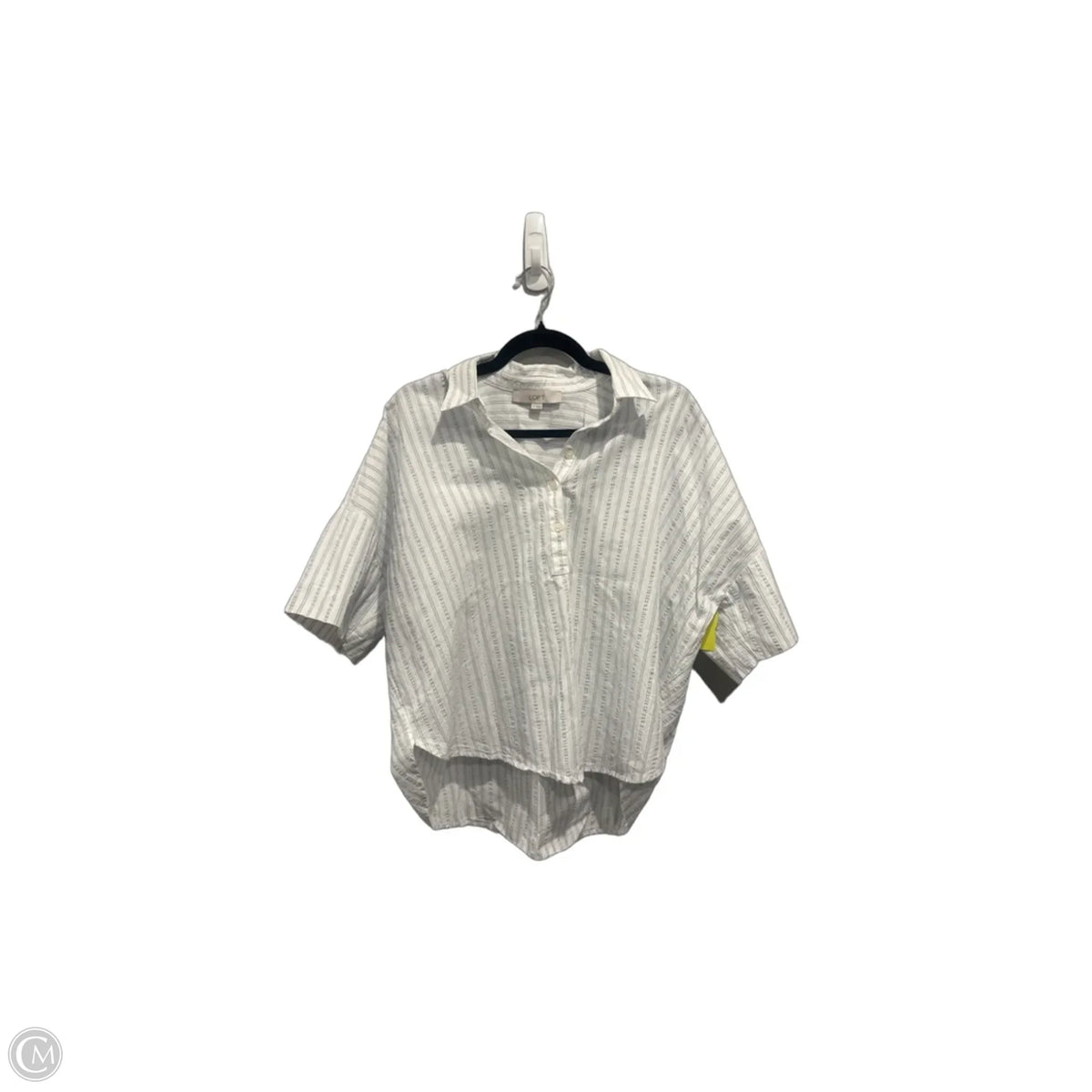 Top Short Sleeve By Loft In Striped Pattern, Size: M