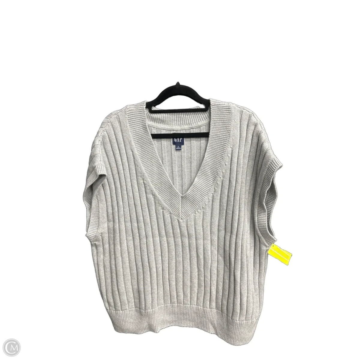 Vest Sweater By Gap In Grey, Size: L