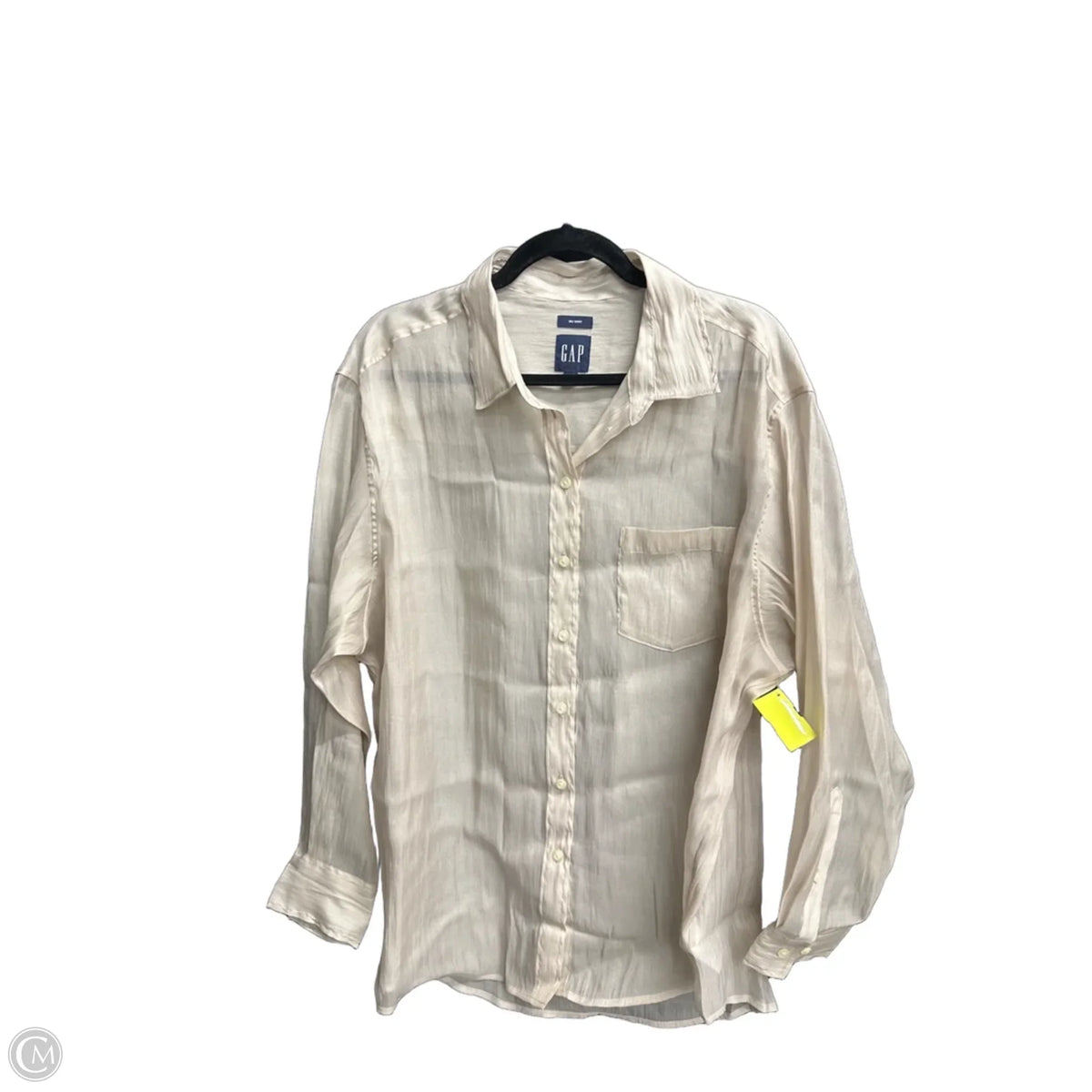 Top Long Sleeve By Gap In Beige, Size: L