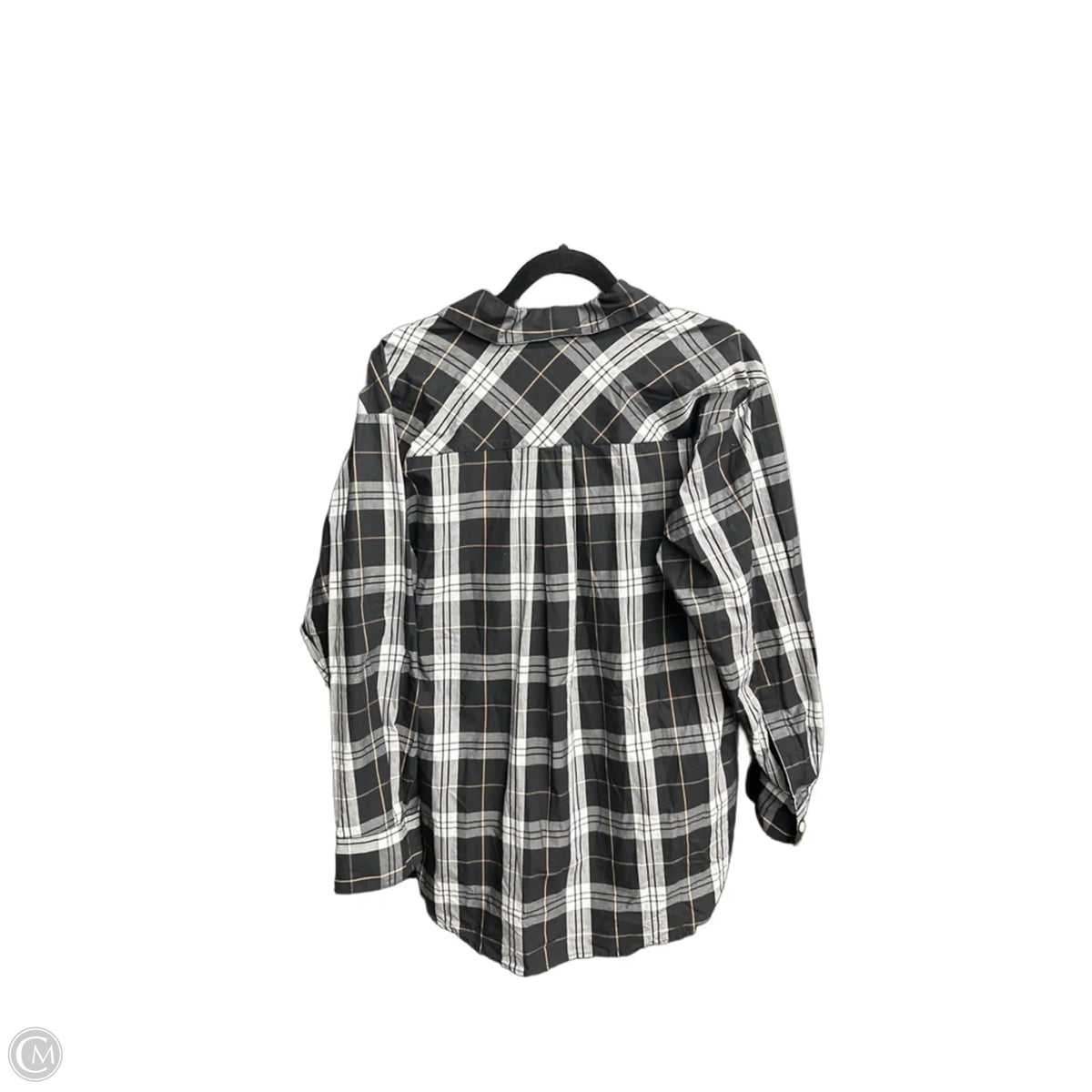 Top Long Sleeve By Loft In Plaid Pattern, Size: S