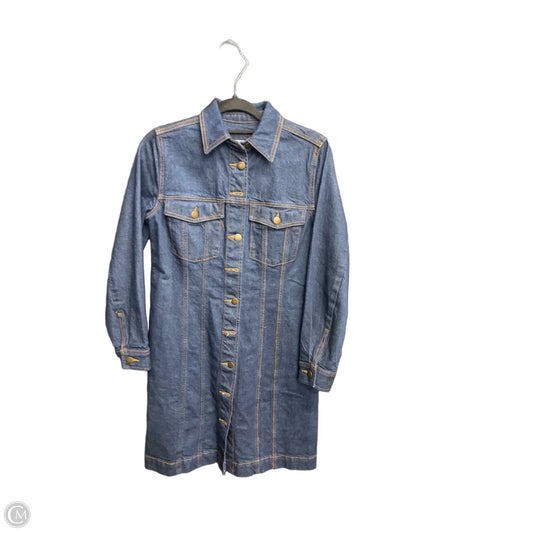 Dress Casual Midi By Loft In Blue Denim, Size: S