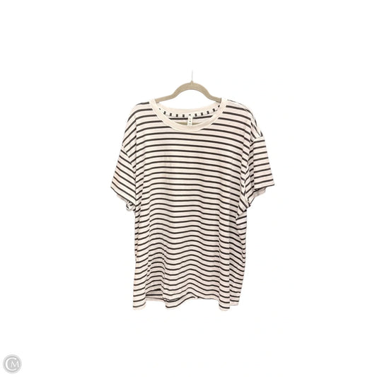 Athletic Top Short Sleeve By Lululemon In Grey & White, Size: 2x