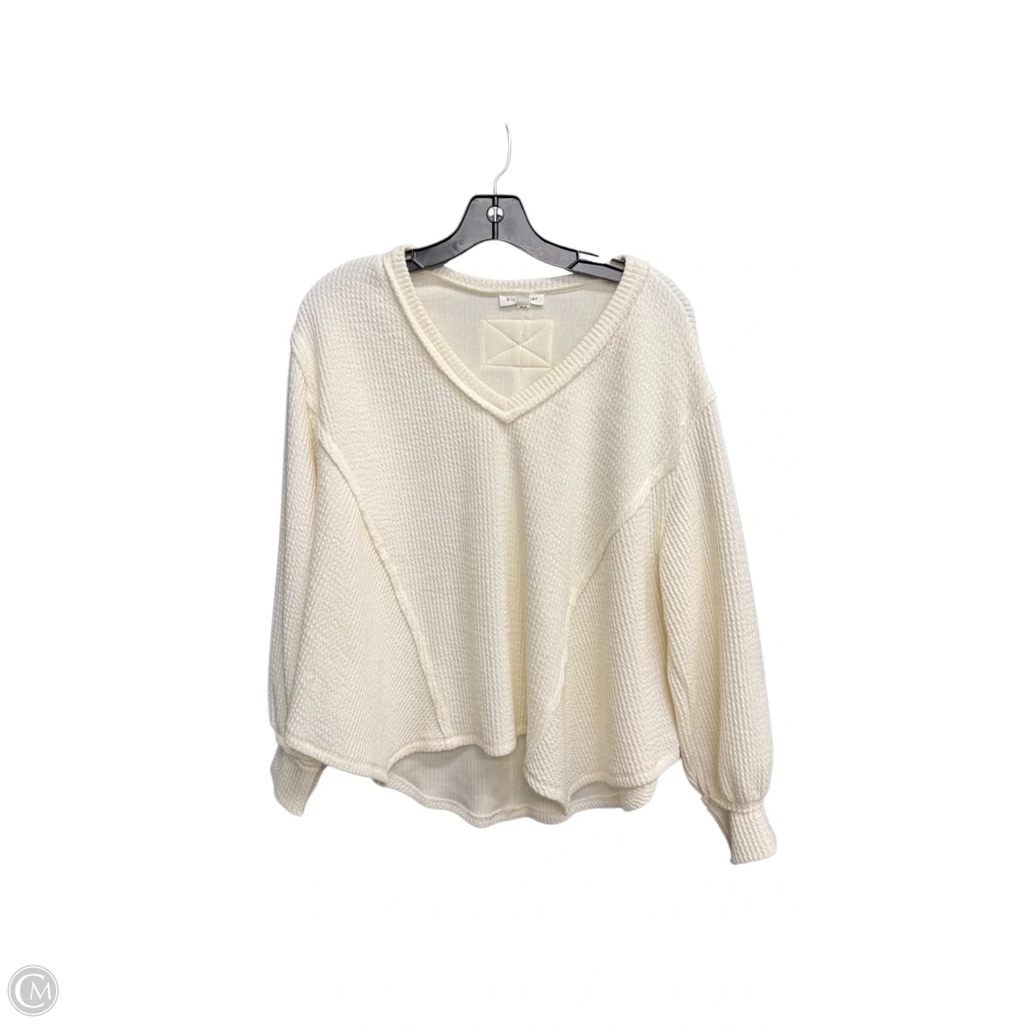Top Long Sleeve By Blu Pepper In Cream, Size: S